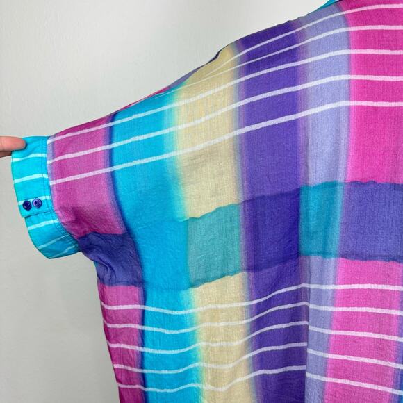 Soft Surroundings | Painterly Plaid Oversized Lightweight Popover Tunic Top - Picture 7 of 11